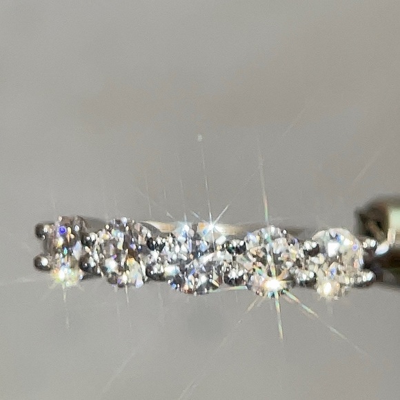 1.25tcw 925/Rhodium 5 Stone Anniversary Ring - Picture 6 of 15